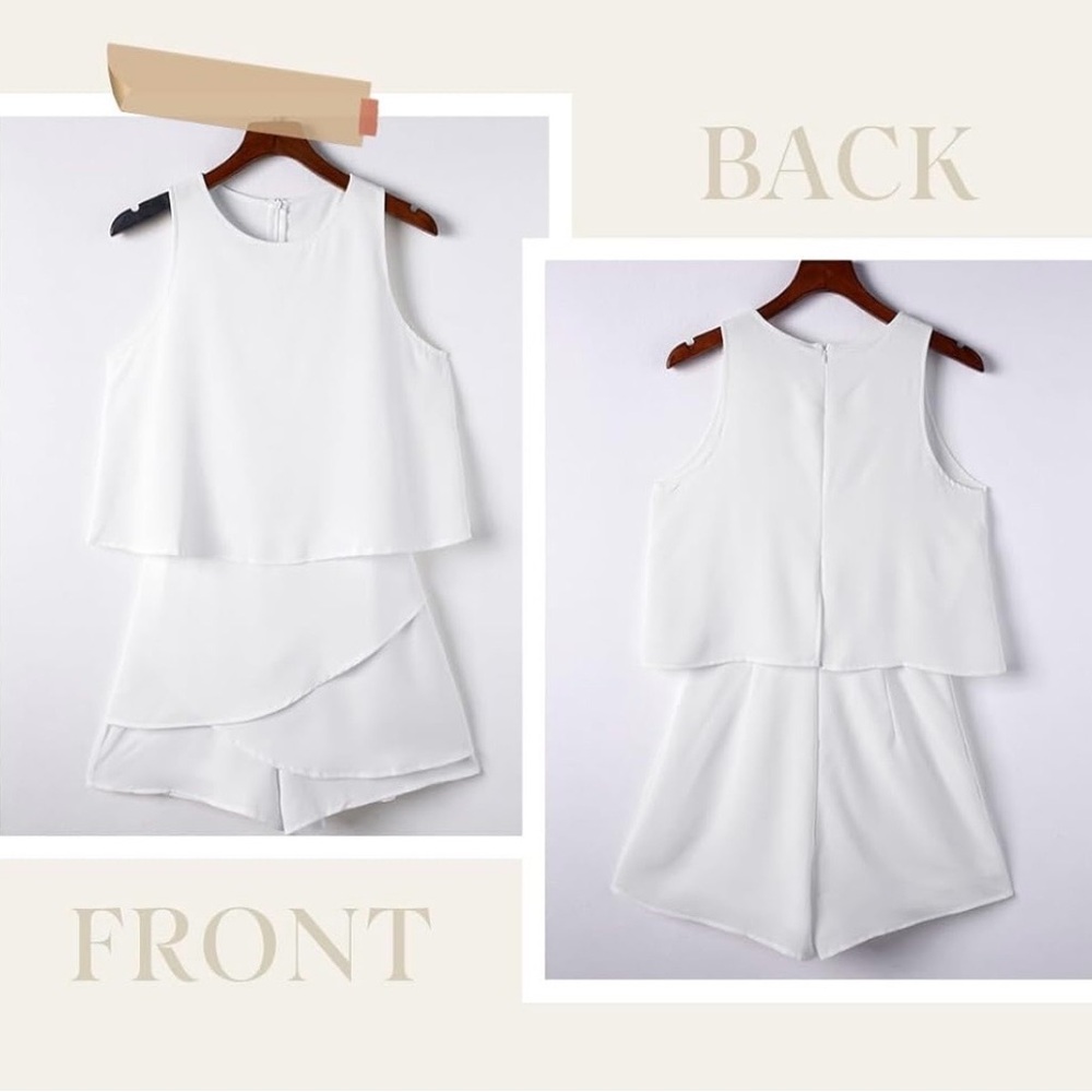 Elegant White Sleeveless Jumpsuit